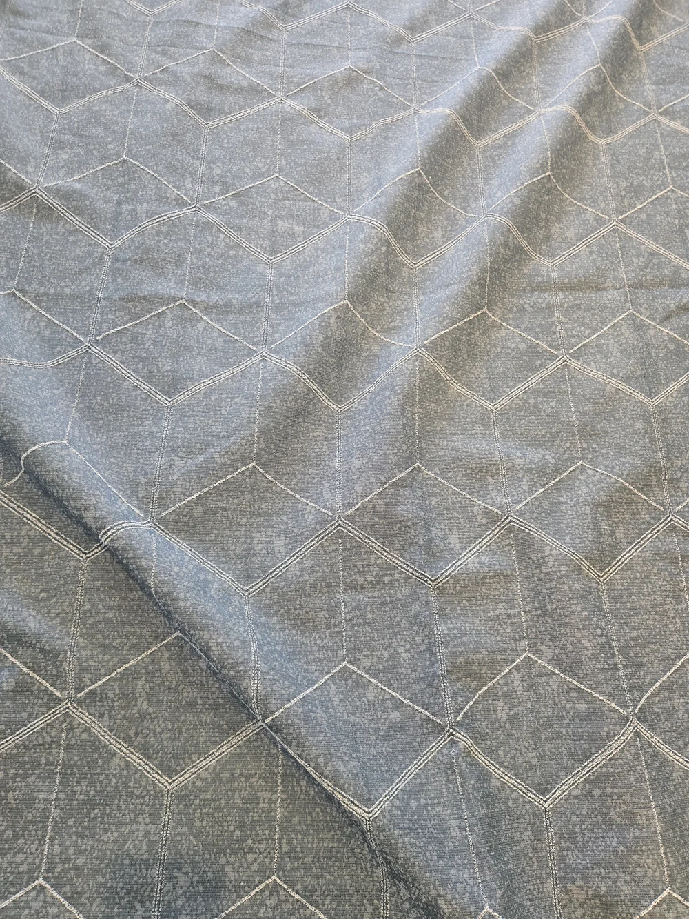 Geometric Pattern Gray Curtain Panel Set with Grommets Insulated